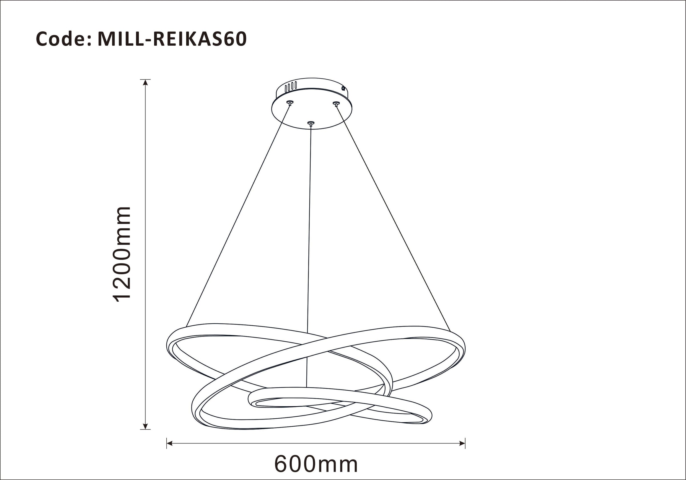 REIKA CHANDELIER WHITE D60CM LED 56W CC