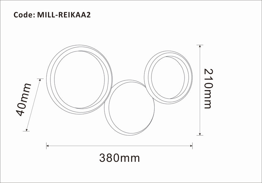 Ceiling lamp bouble reika white 21x4x38cm led cct with switch
