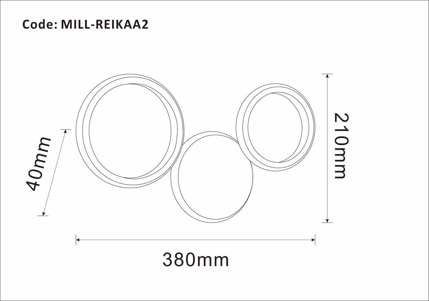 Ceiling lamp bouble reika white 21x4x38cm led cct with switch