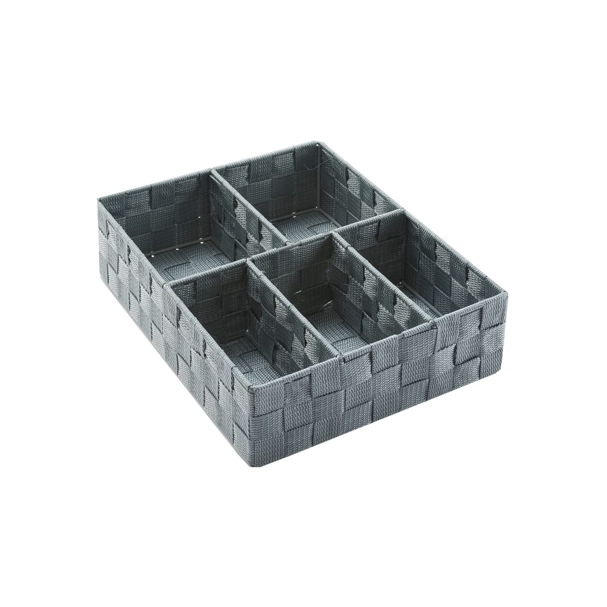 BASKET FOR DRAWERS 5 COMPARTMENTS L 14.8 X W 14.8 X H 4.7 CM GREY FABRIC