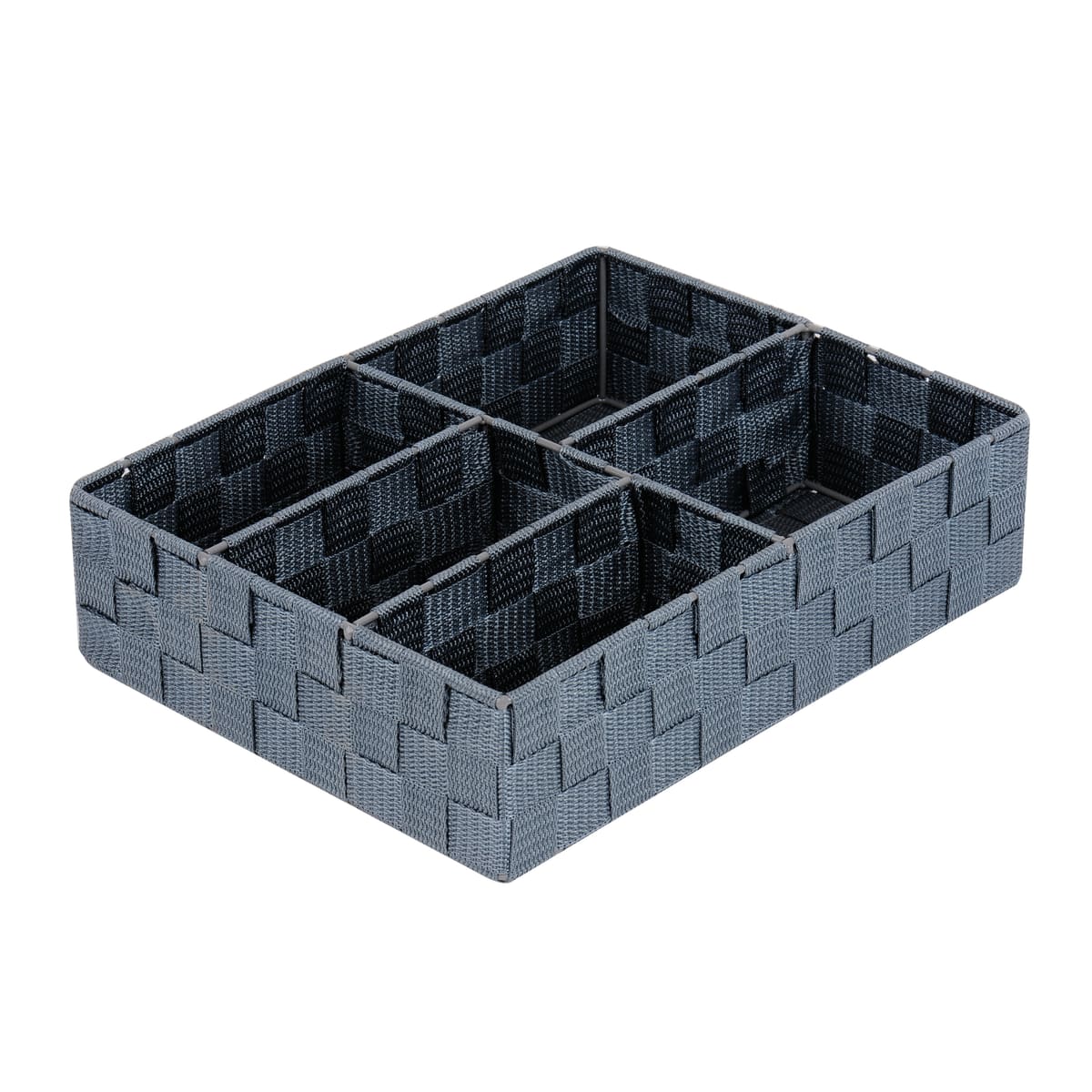 BASKET FOR DRAWERS 5 COMPARTMENTS L 14.8 X W 14.8 X H 4.7 CM GREY FABRIC