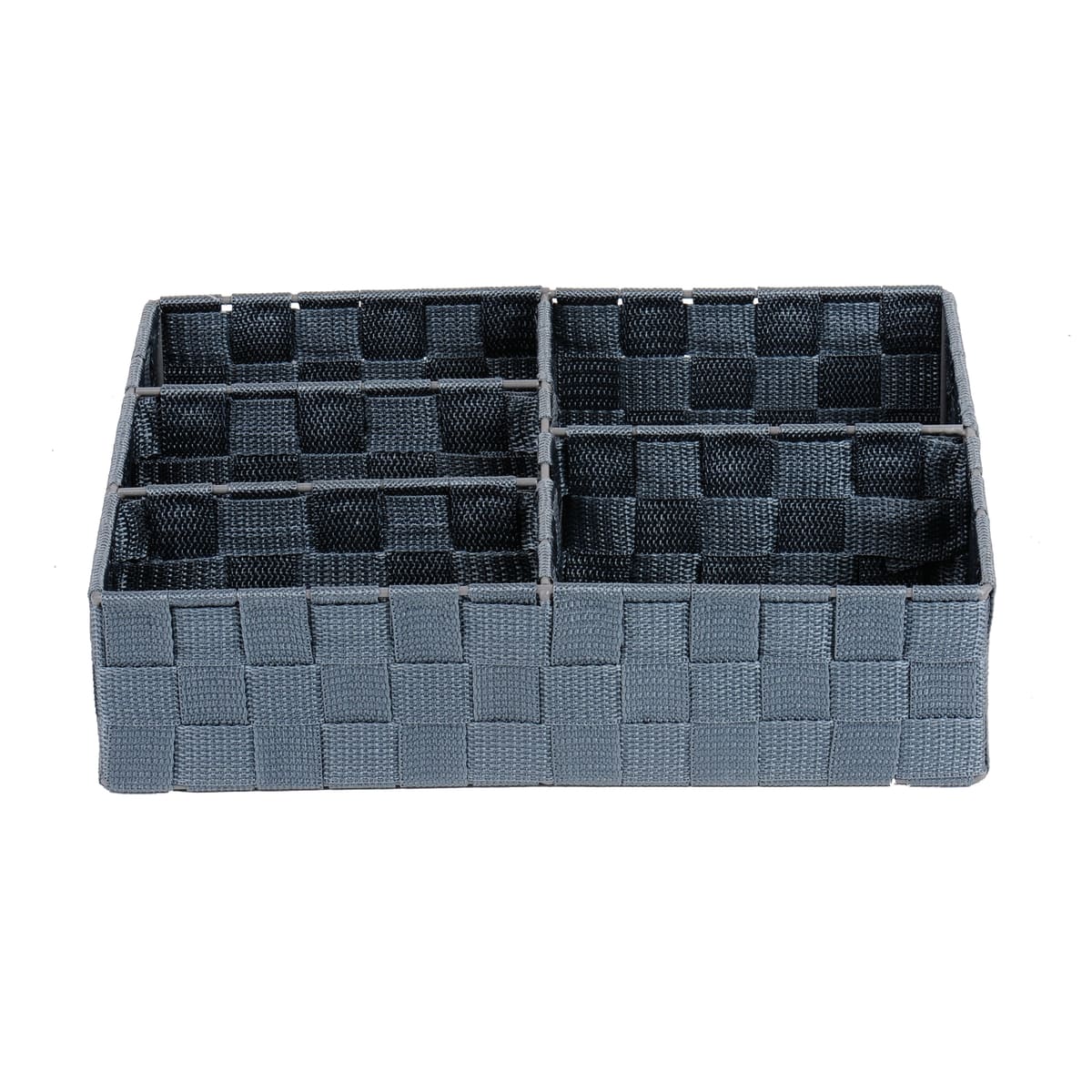 BASKET FOR DRAWERS 5 COMPARTMENTS L 14.8 X W 14.8 X H 4.7 CM GREY FABRIC