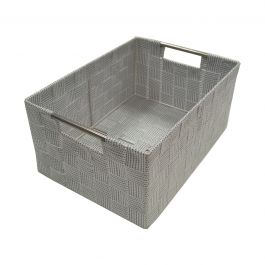 BASKET ORGANIZER TORONTO SMALL WHITE FABRIC