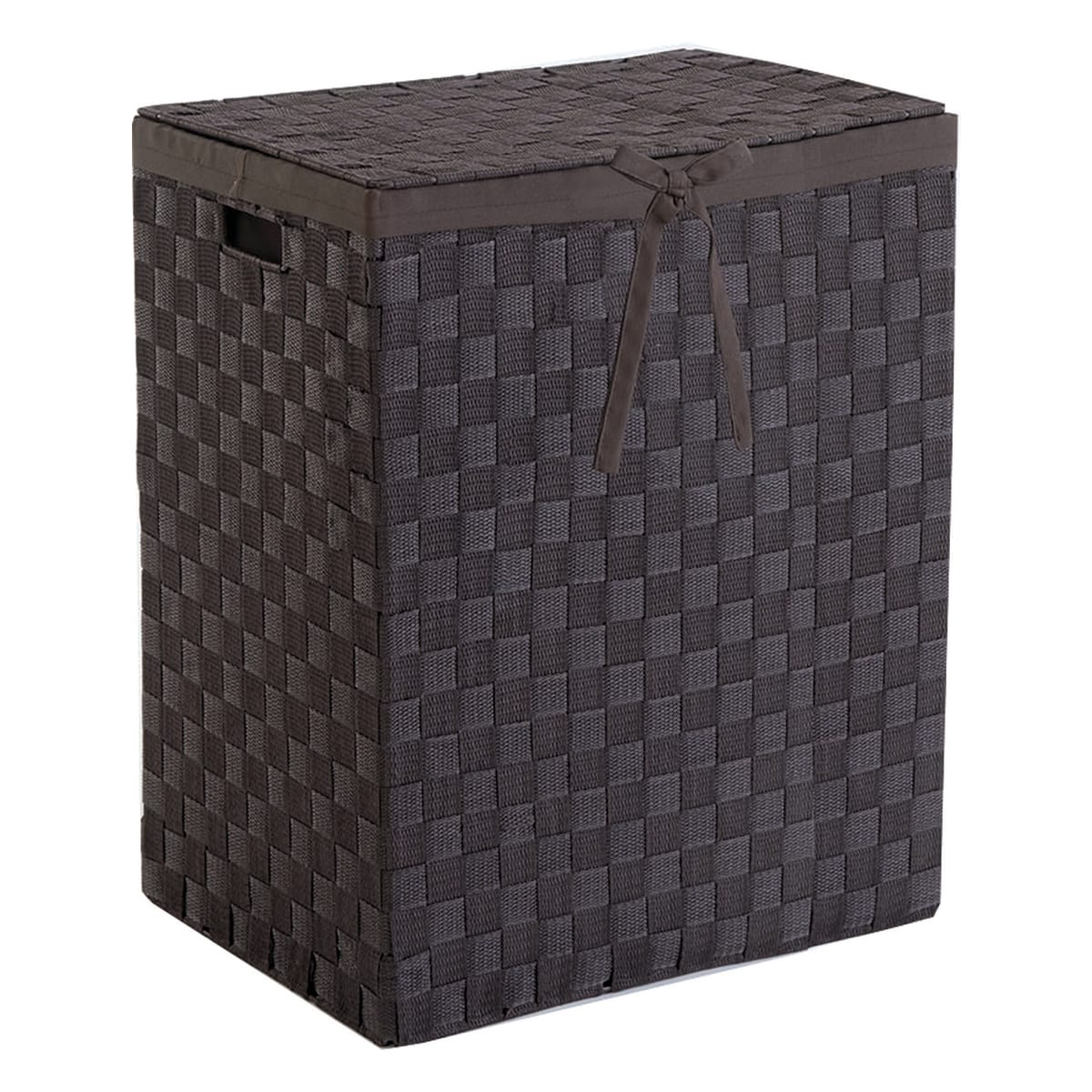 Bricocenter TEX FOLDING LAUNDRY BASKET IN WOVEN POLYESTER CHOCOLATE COLOUR 30X30X50H CM CO