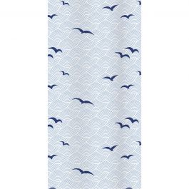 SHORE SHOWER CURTAIN L 120 H 200 CM BLUE FABRIC
