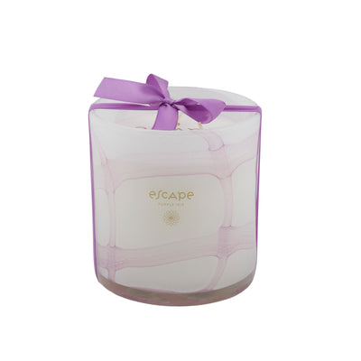 ESCAPE PURPLE IRIS XL scented candle in light purple jar