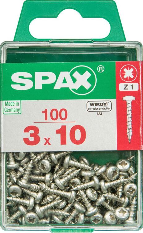 GALVANIZED POZI SCREWS 3X10 M 100 PCS