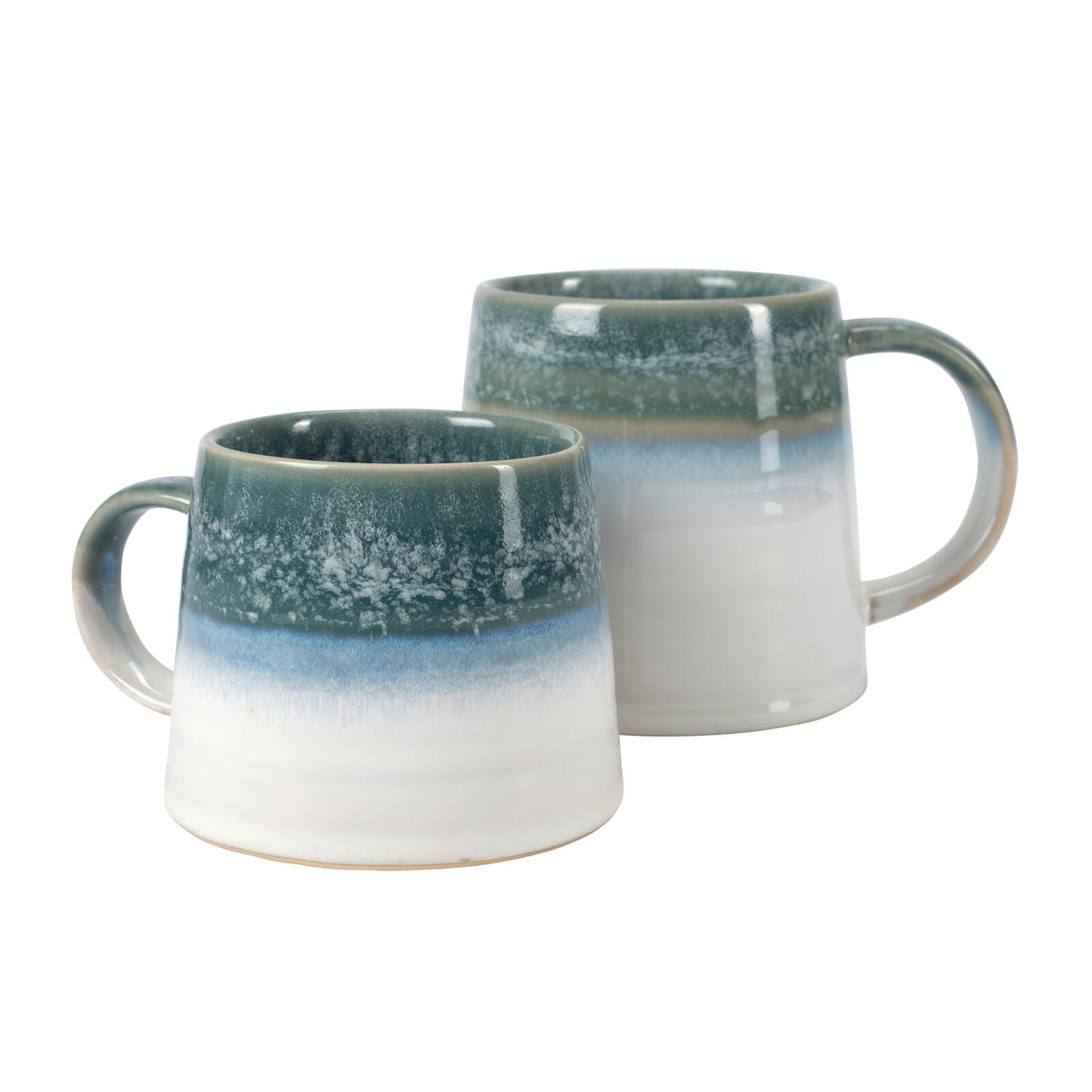 CORA Green mug - set of 4 , H 9,5 cm - Ø 13 cm