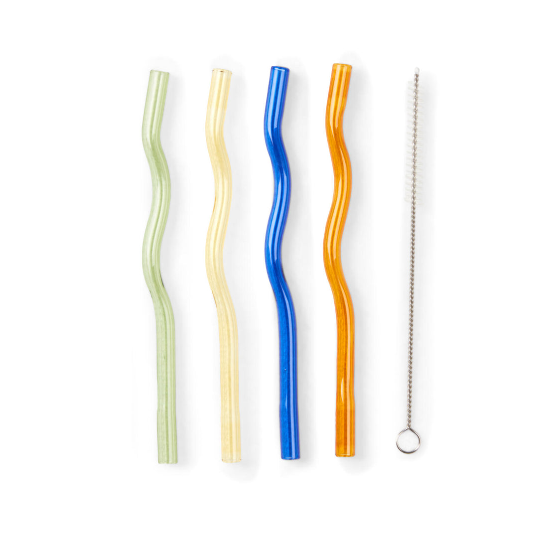 COLOR FLOW Straws set of 4 orange, yellow, green, blue, L 16 cm