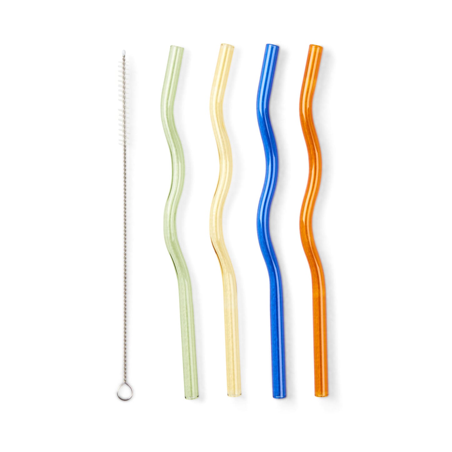 COLOR FLOW Straws set of 4 orange, yellow, green, blue, L 20 cm