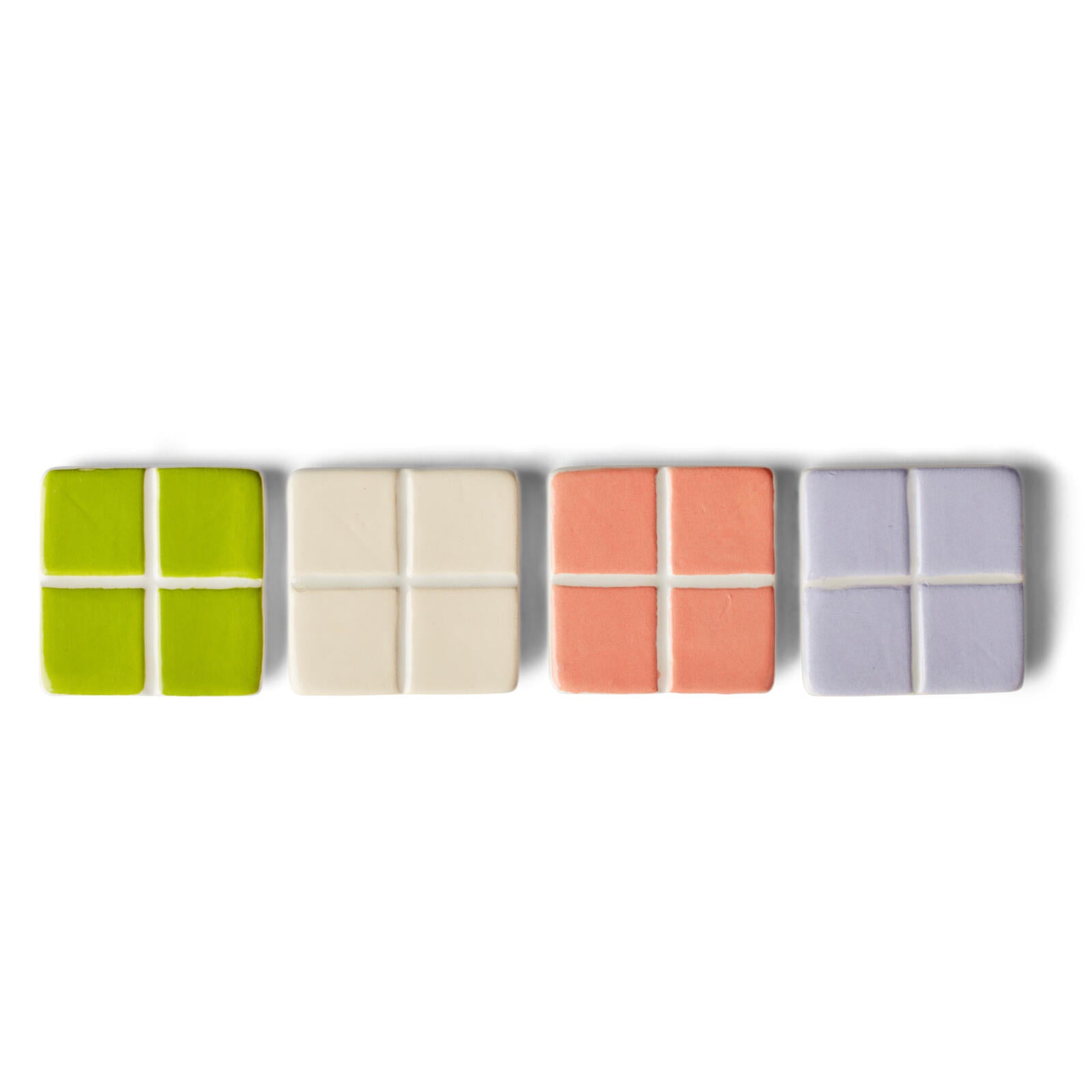 MOZAIK Magnets set of 4 green, purple, cream, peach pink