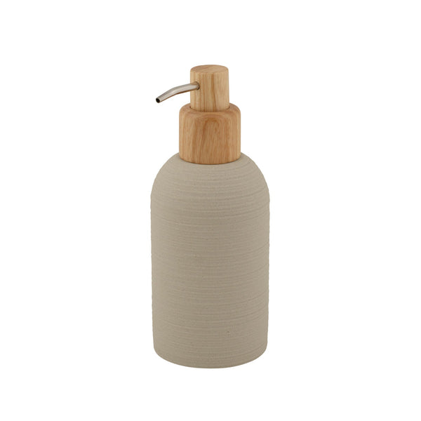 YUKI Natural soap dispenser, beige, H 19 cm - Ø 7,5 cm