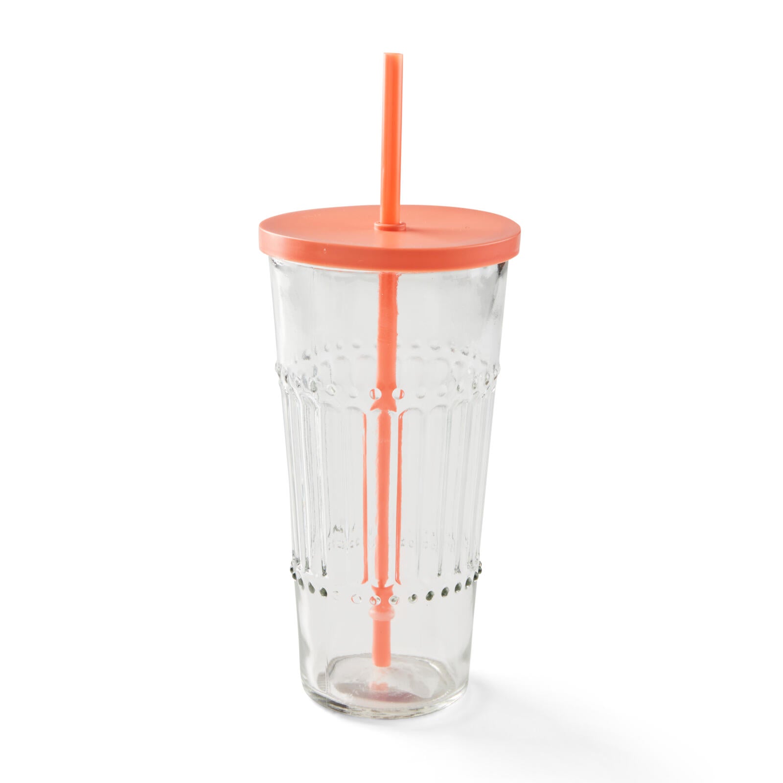 REFRESH ORANGE Glass with orange straw, H 18,5 cm - Ø 9,7 cm