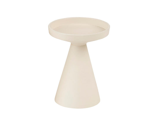 Casa TOWER White candle holder plate, H 12 cm - Ø 10 cm