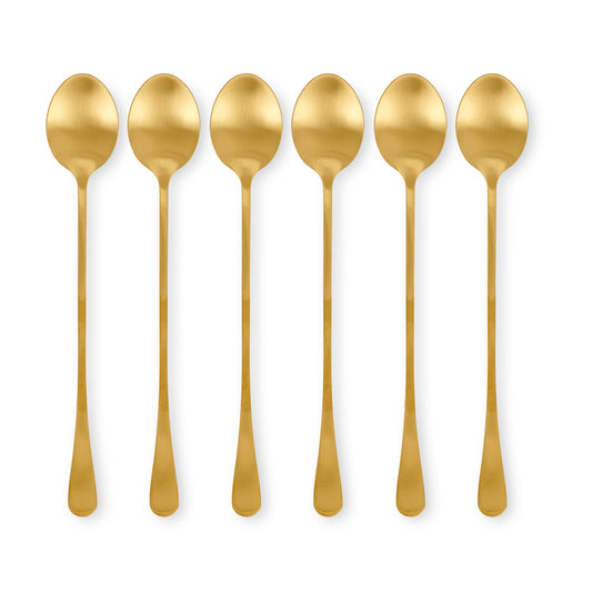 AXELLE Golden cocktail spoon set of 6, L 20 cm