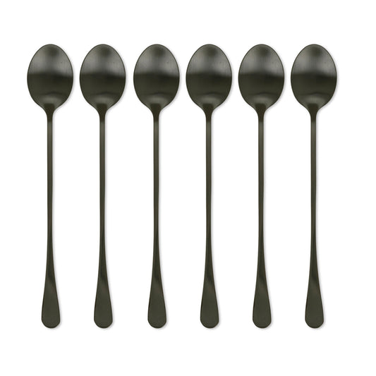 AXELLE Cocktail spoon set of 6 black, L 20 cm