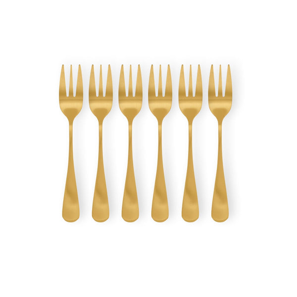 AXELLE S/6 CAKE FORKS GOLD