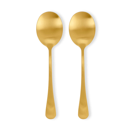 AXELLE Serving spoon set of 2 golden, L 21,7 cm