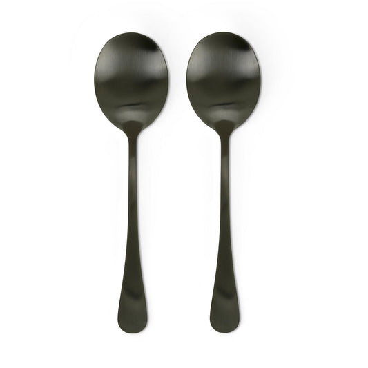 AXELLE Serving spoon set of 2 black, L 21,7 cm