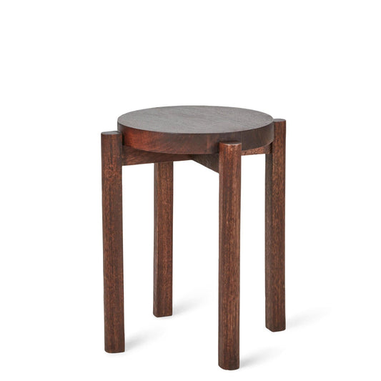 Casa JEROME Dark brown stool, H 44 cm - Ø 38 cm