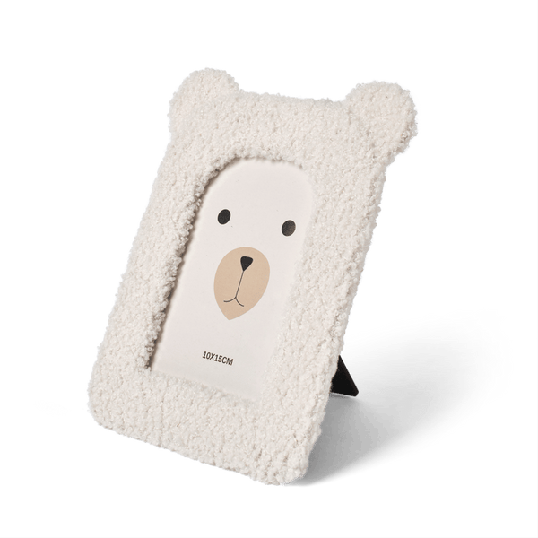 TEDDY PHOTO FRAME 10X15CM WHIT