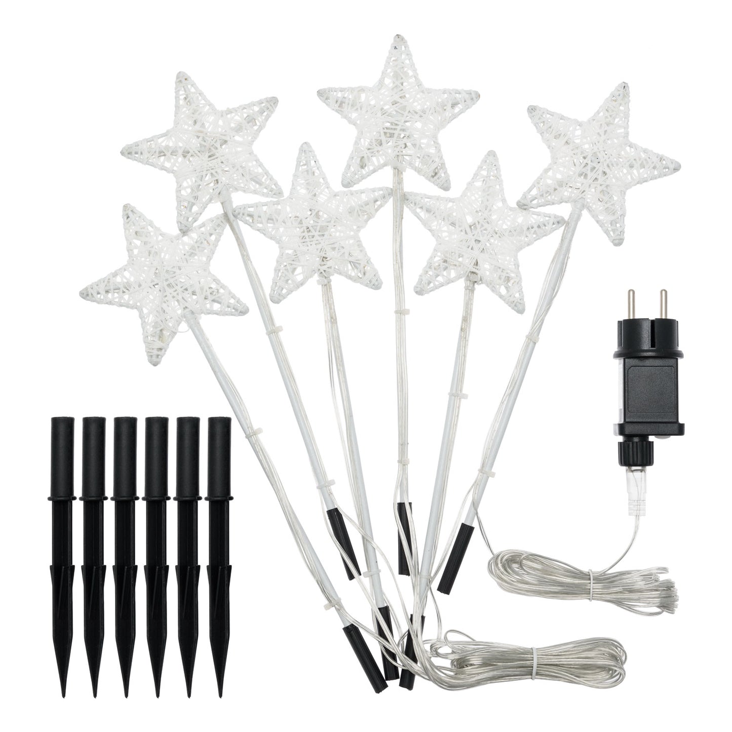 6 GARDEN STARS 36 LED WARM AND COLD LIGHT WITH STAKE