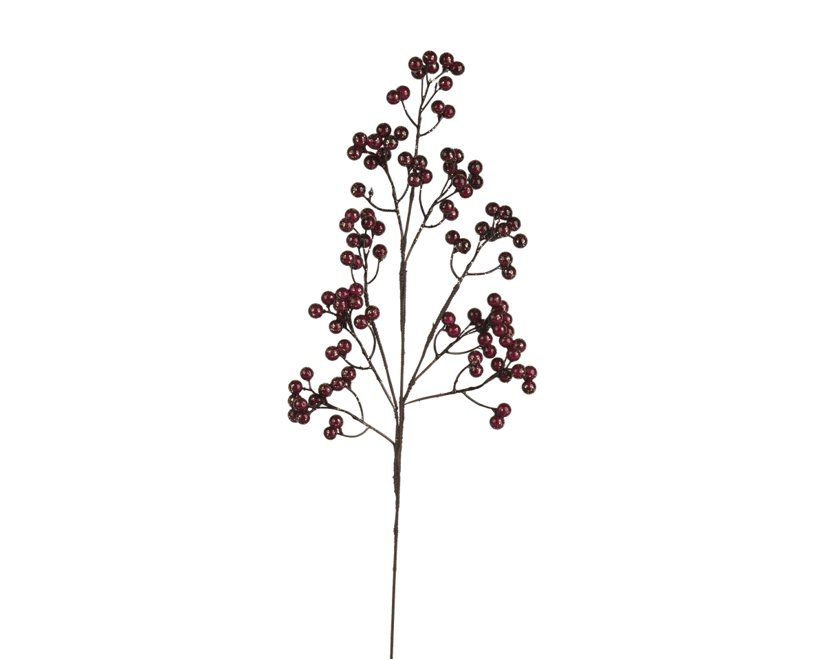 Ramo decorativo perlato con glitter l4xw18xh59cm viola