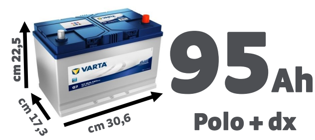 VARTA BATTERY BLUE DYNAMIC 95 AH RIGHT POLE -