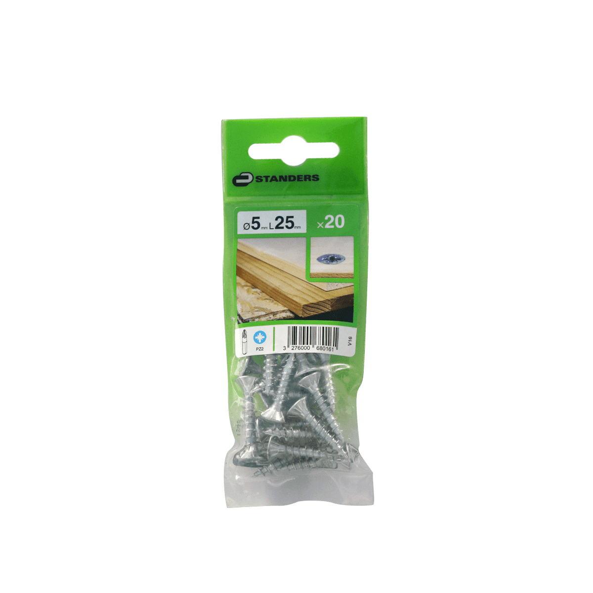 GALVANISED STEEL COUNTERSUNK HEAD WOOD SCREWS 5X25, 20 PIECES
