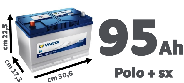 VARTA BATTERY BLUE DYNAMIC 95 AH POLO SX -