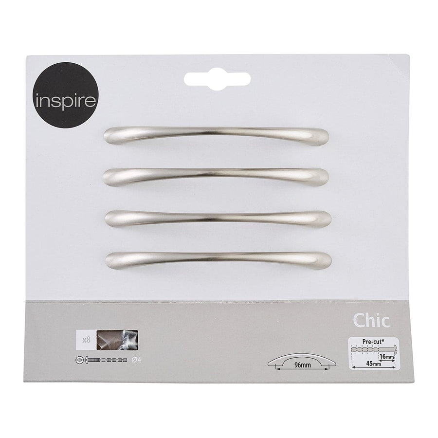 Bricocenter CHICH HANDLE LENGTH 96 MM SATIN NICKEL 2 PIECES