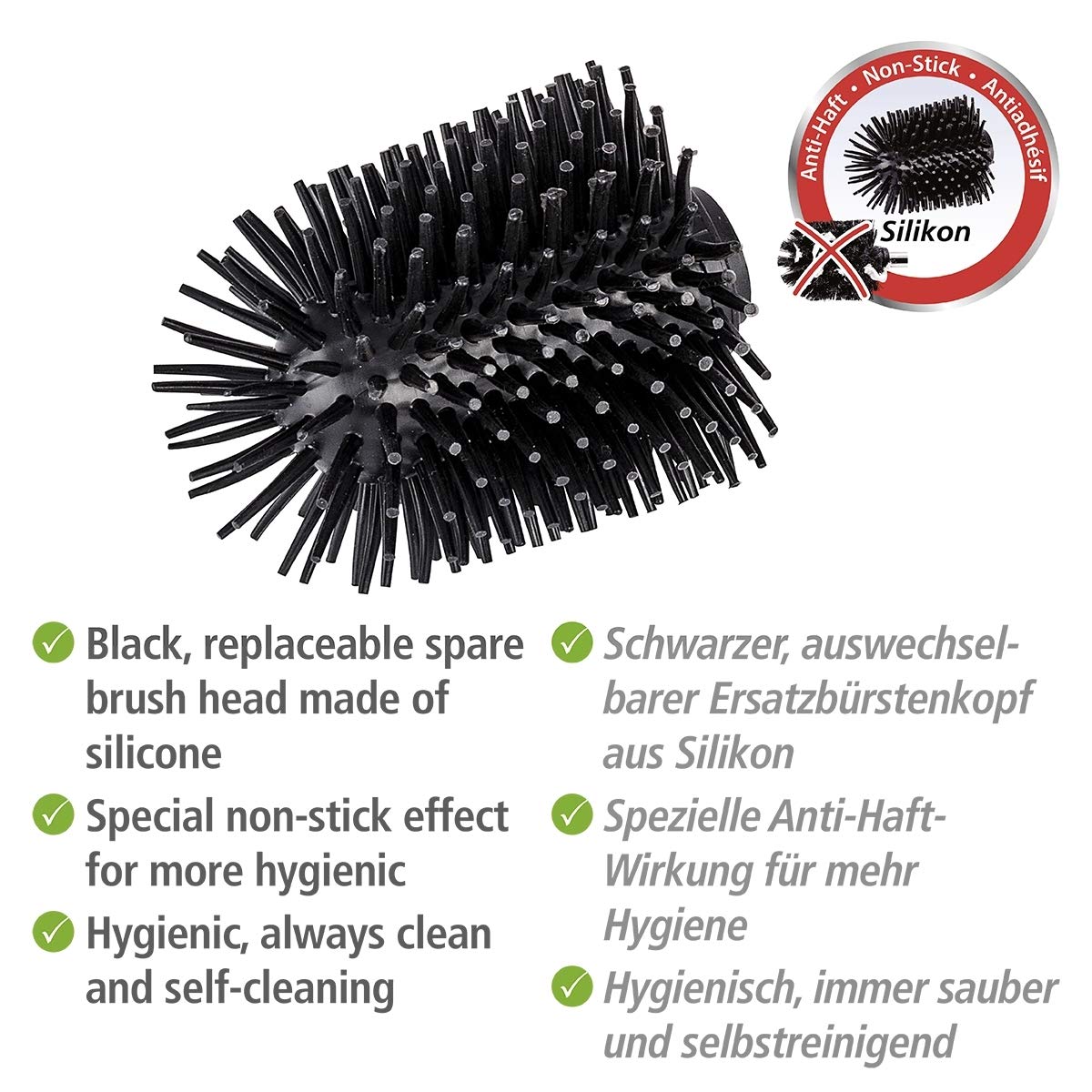 BLACK SILICONE TOILET BRUSH TUFT 75MM.75