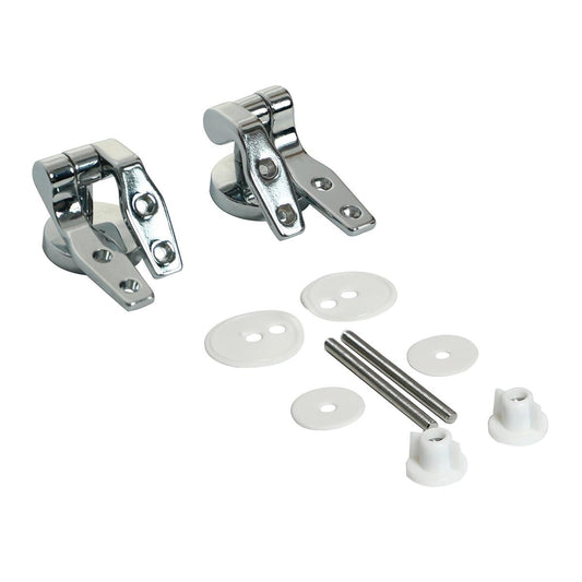 Universal metal pop-through hinges