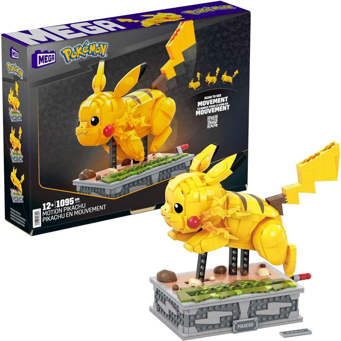 Mattel MEGA Pokémon Collectible Motion Pikachu With 1092 Pieces And Running Movement - best price from Maltashopper.com HGC23