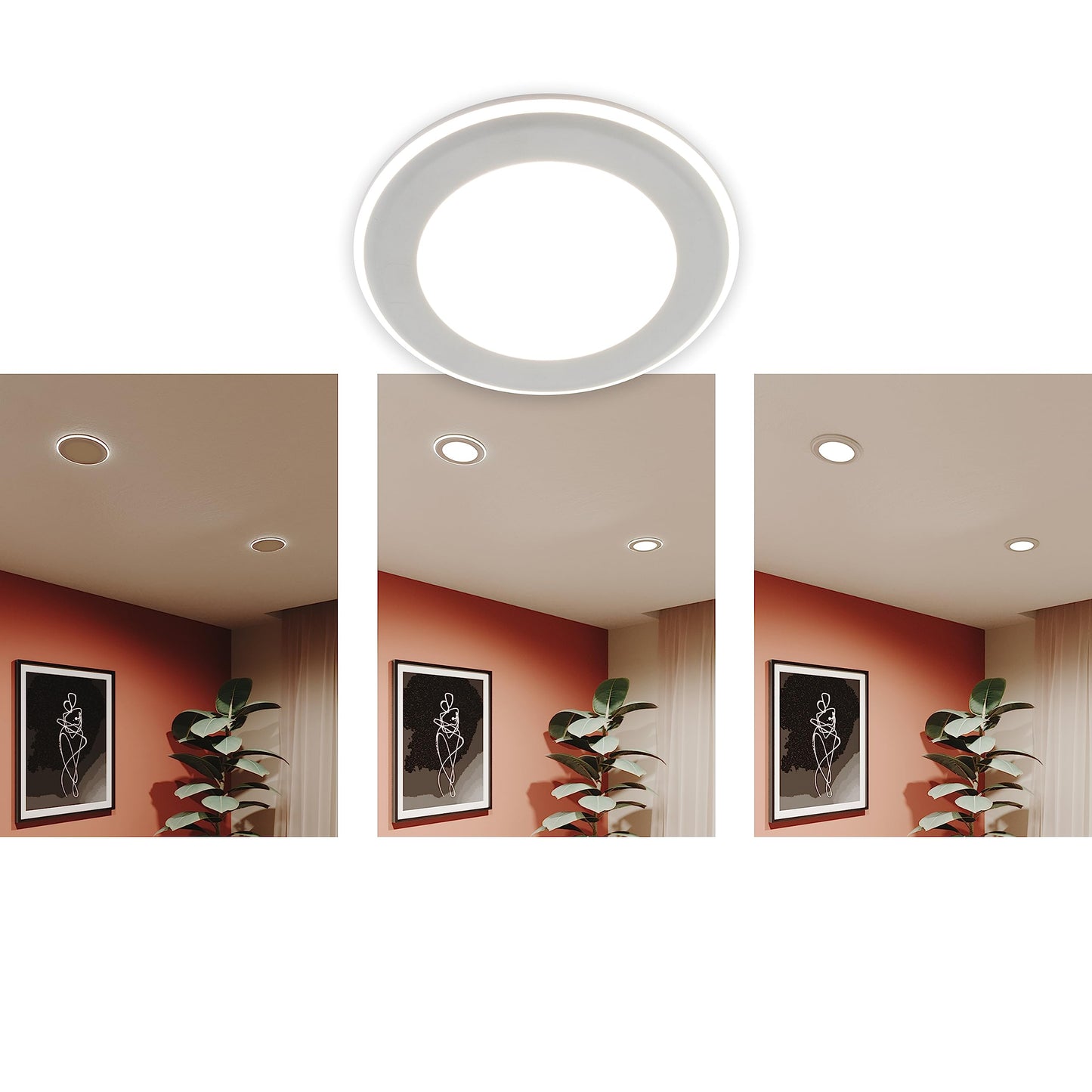 UFO RECESSED SPOTLIGHT PLASTIC WHITE D13 CM LED 12W NATURAL LIGHT