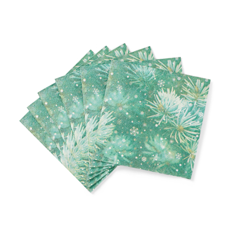 PINE Set of 20 green napkins, W 33 x L 33 cm