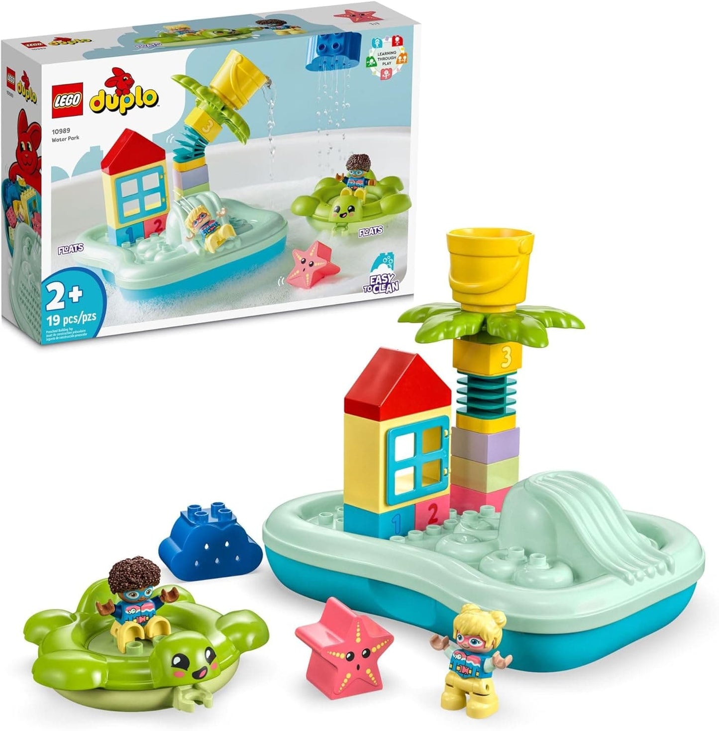 LEGO DUPLO Town Water Park Bath Toy Set Features a Floating Turtle Ring and Water Bucket - best price from Maltashopper.com 10989