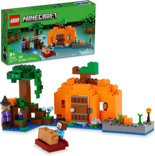 LEGO Minecraft The Pumpkin Farm - Swamp Biome Featuring Steve, a Witch, Frog, Boat, Treasure Chest and Pumpkin Patch - best price from Maltashopper.com 21248