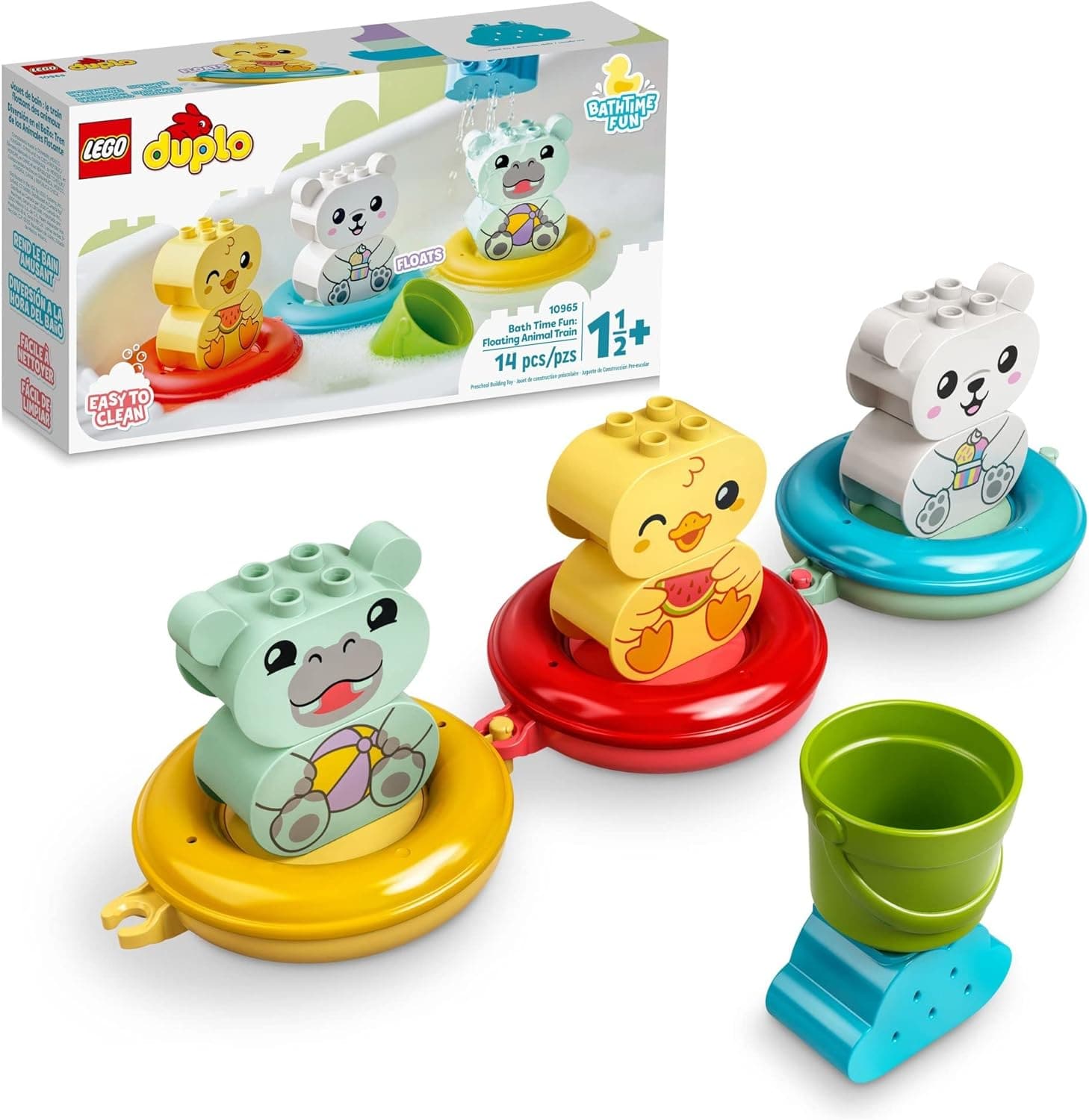 LEGO DUPLO - Bath Time Fun, Floating Animal Train Bathtub Water Toy with Duck, Hippo, and Polar Bear - best price from Maltashopper.com 10965