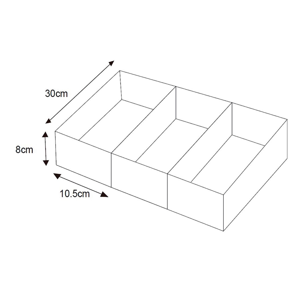 3 ORGANISERS FOR SMALL DRAWER 30x10,5x8h