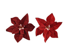 RED POINSETTIA WITH CLIP