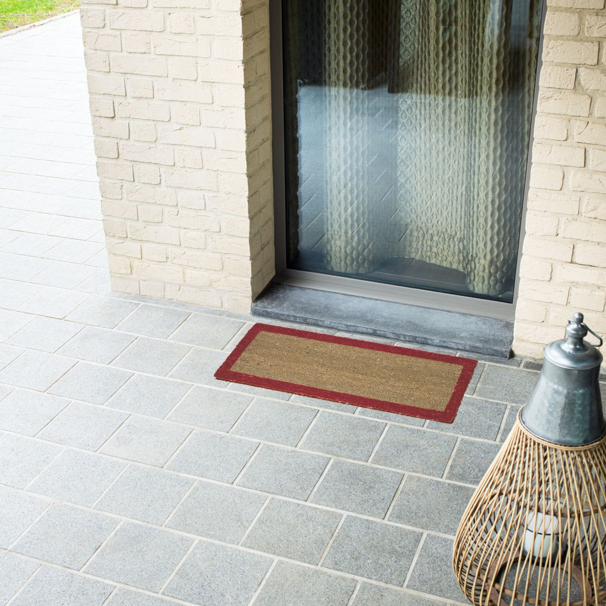 DOORMAT COCONUT RED BORDER 25X50 CM 14 MM