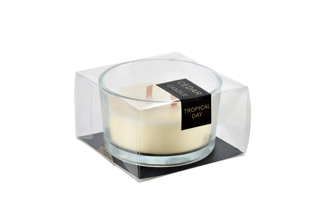 Casa CEDAR SCENT.CANDLE/GLAS H6 WHI