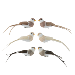 SET 2 BIRDS WITH CLIP 3 COLORS ASSORT