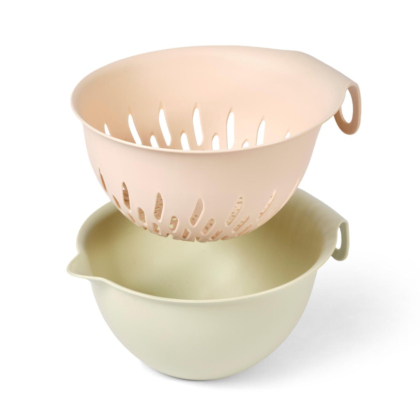 Casa CUISINO Bowl and colander 2 in 1 mint, sand, H 21 x W 28 x D 11,5 cm