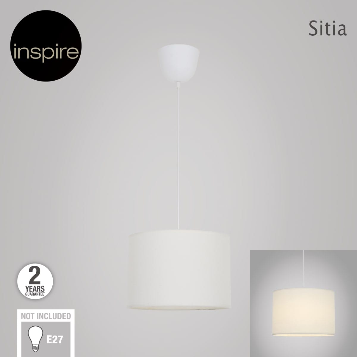 Bricocenter LAMPADARIO SITIA TESSUTO BIANCO D29 E27=60W