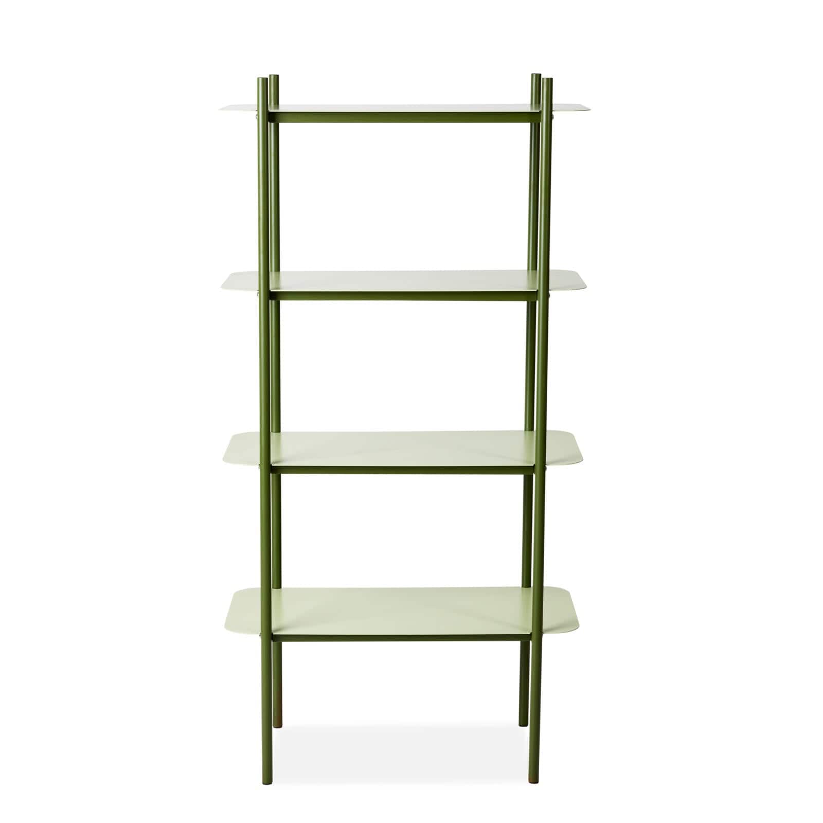 Casa BOBBY Shelf 4 shelves green, H 109,5 x W 56 x D 28,5 cm