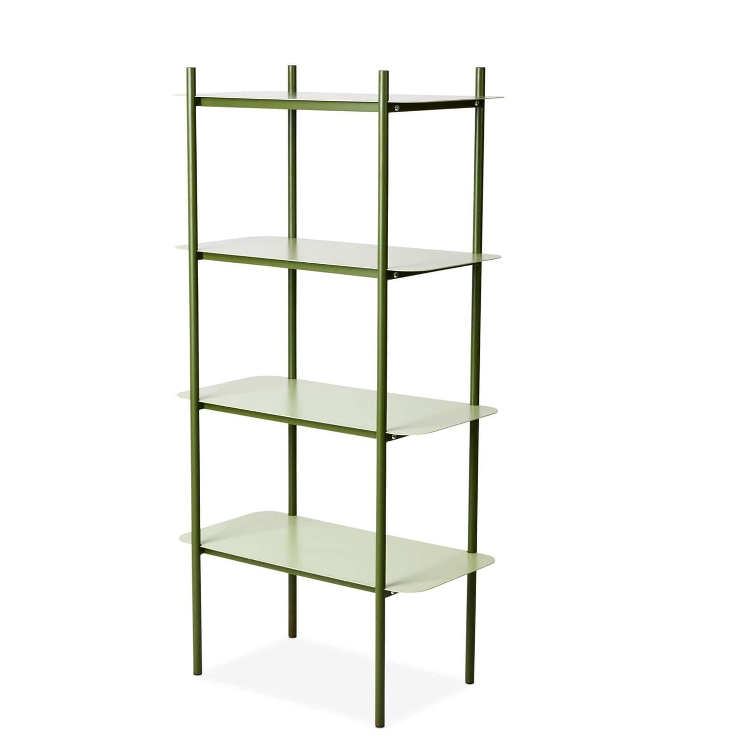 Casa BOBBY Shelf 4 shelves green, H 109,5 x W 56 x D 28,5 cm