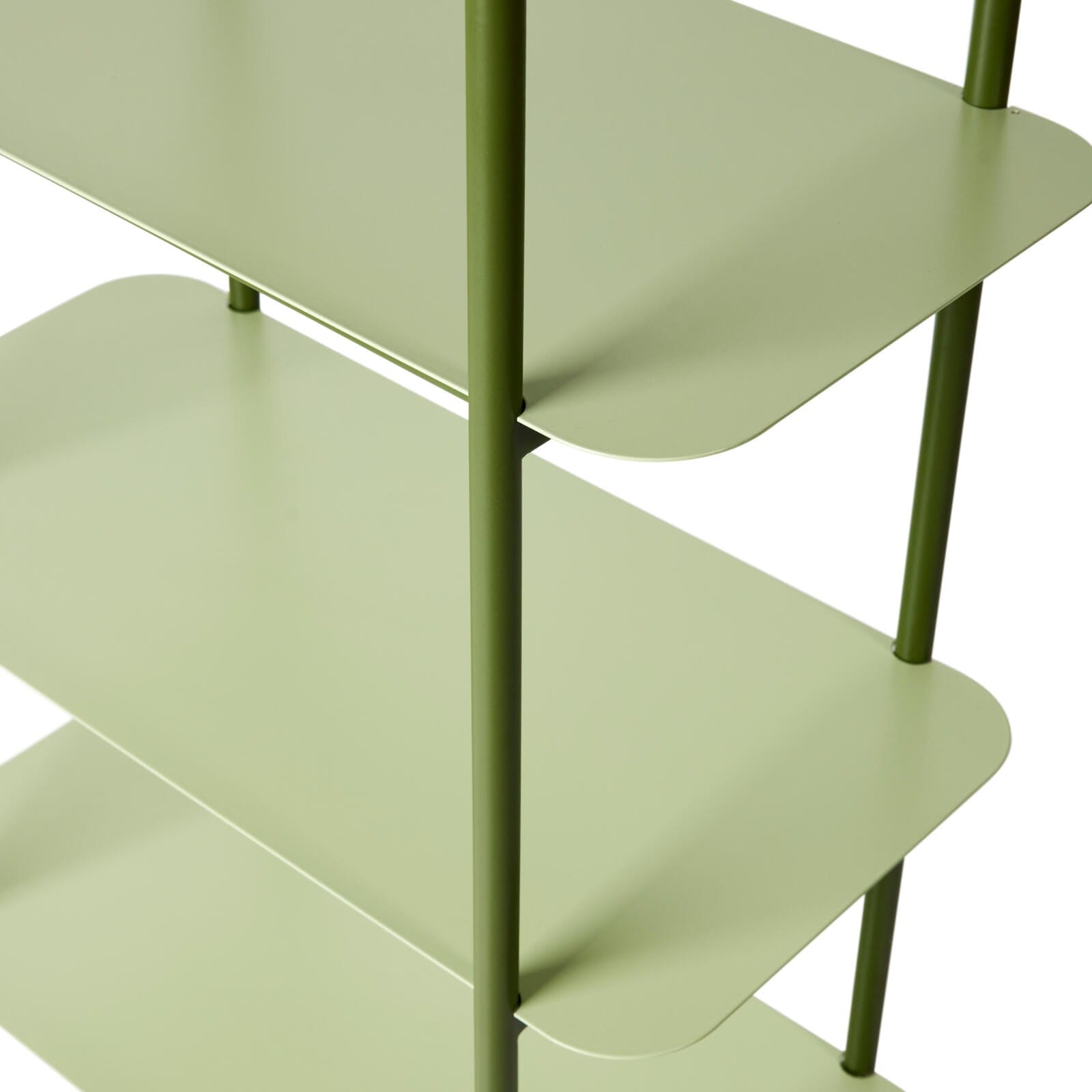 Casa BOBBY Shelf 4 shelves green, H 109,5 x W 56 x D 28,5 cm