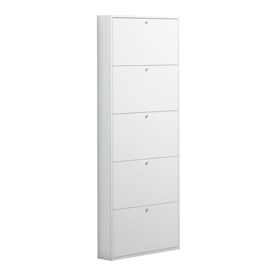 Bricocenter SLIM SHOE RACK 5 FLAP 15 PAIRS WHITE 72X15X180